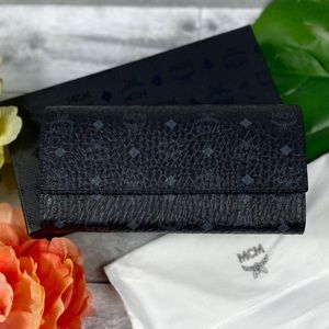 MCM large flap wallet two fold black